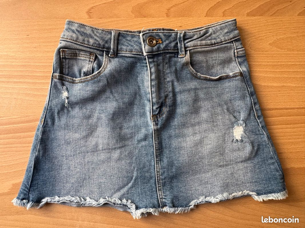 Mini-jupe Zara Pour Fille - Denim Bleu - Taille 7 Ans - Occasion Très Bon état
