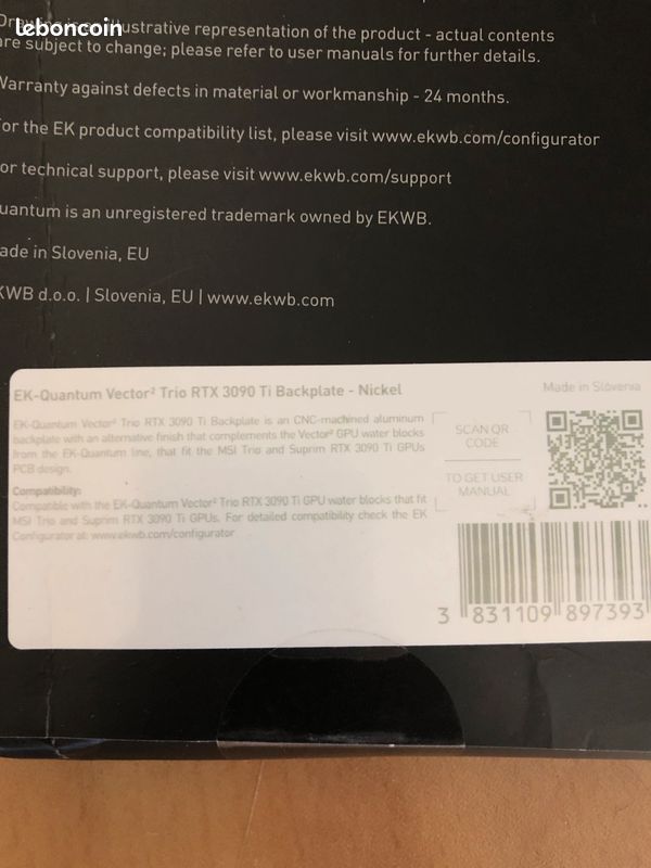 Refroidisseur de carte graphique EK-Quantum Vector2 Strix/TUF RTX 3090 Ti RGB GPU WATER BLOCK (image 4)