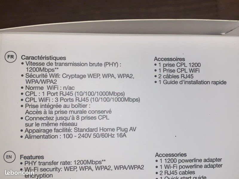 Pack de prises CPL essensielB wifi 550 duo 2x2rj45 - Accessoires informatique
