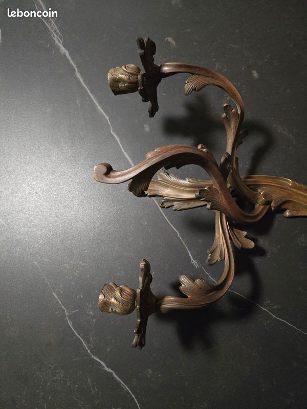 Bougeoir applique murale bronze massif vintage (image 3)
