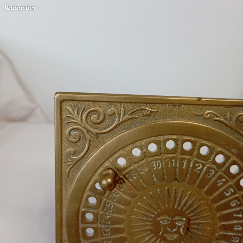 NKlaus Porte-clés Calendrier Permanent En Laiton Nickelé 11,5