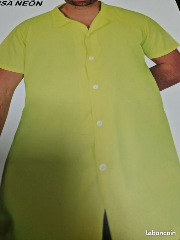 Chemise homme jaune fluo neuf Vêtements