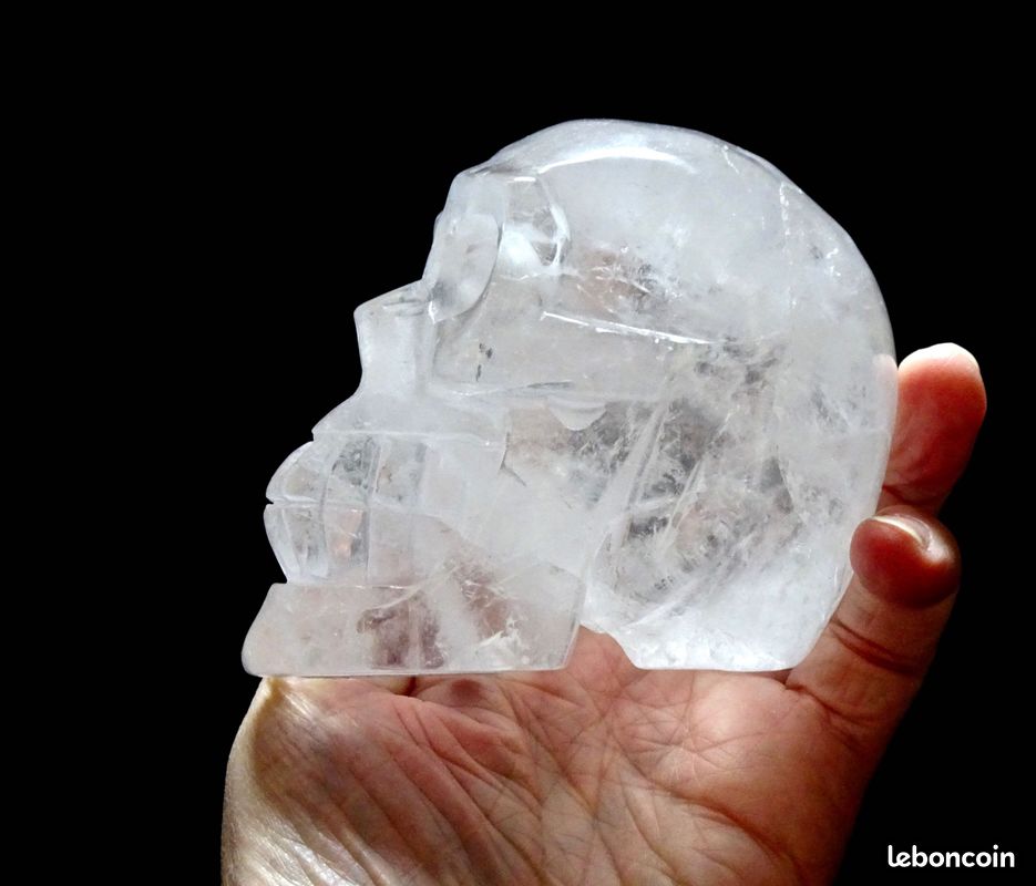 Crâne de cristal de roche 902g (image 5)