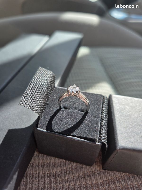 Bague En Argent 925 Et Céramique - Moderne Et Élégante - Neuf Avec Écrin