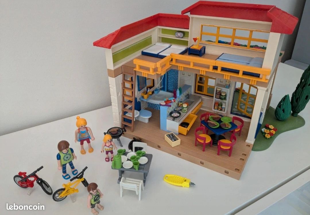 Pièce Détachée PLAYMOBIL 4857 - Barrière Bleue Pour Maison De Vacances - Occasion