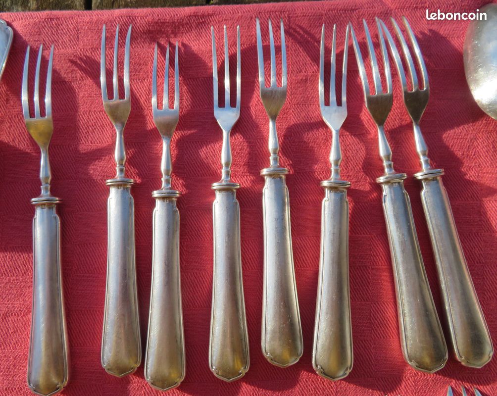 Lot De 24 Couverts Christofle – 12 Fourchettes + 12 Cuillères – Argent Plaqué