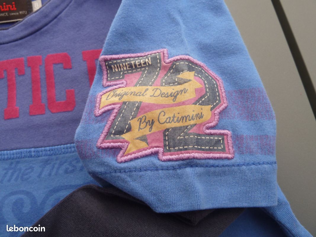 T-shirt Garçon Catimini Taille 5 Ans, Bleu Clair Avec Bretelles Imprimées, Coton