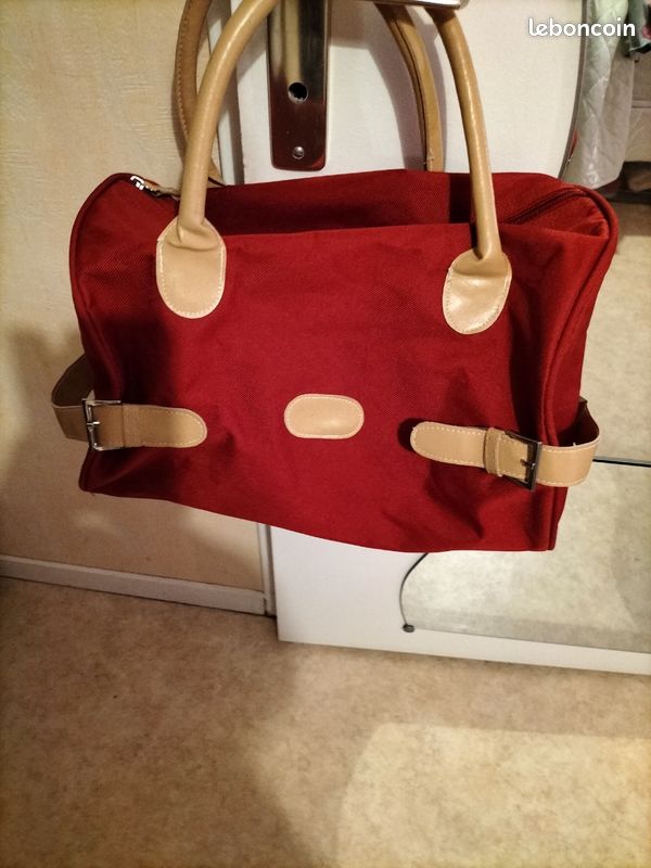 Ancien Sac De Voile Rouge – 84x42cm – Marin / Nautique – Bon état