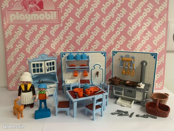 PLAYMOBIL vintage série rose époque 1900 cuisine garçon set 5322 de 1989 / boîte