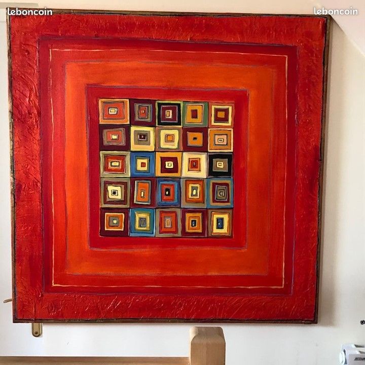 Tableau huile sur toile de Christian Jodin "Zaping Rouge" (image 1)