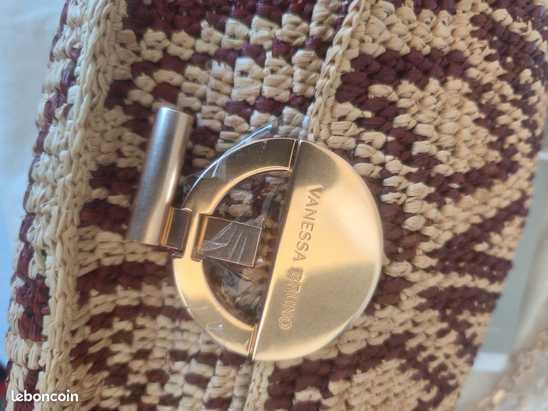 Sac moyen moon en raphia marron Vanessa bruno (image 2)