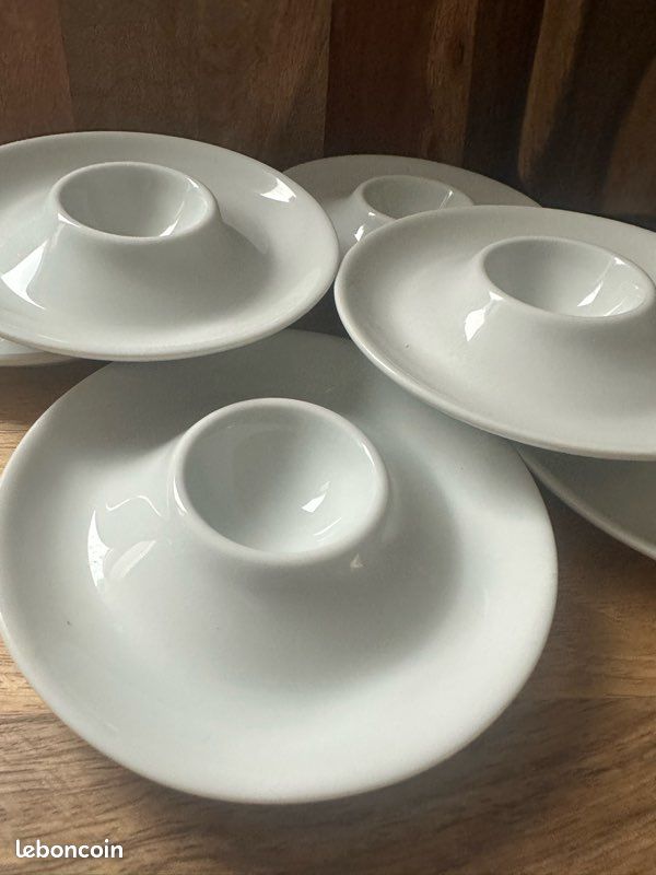Coquetiers En Céramique Blanche - Lot De 6, Forme Classique, Pour œufs à La Coque, Lavables Lave-vaisselle