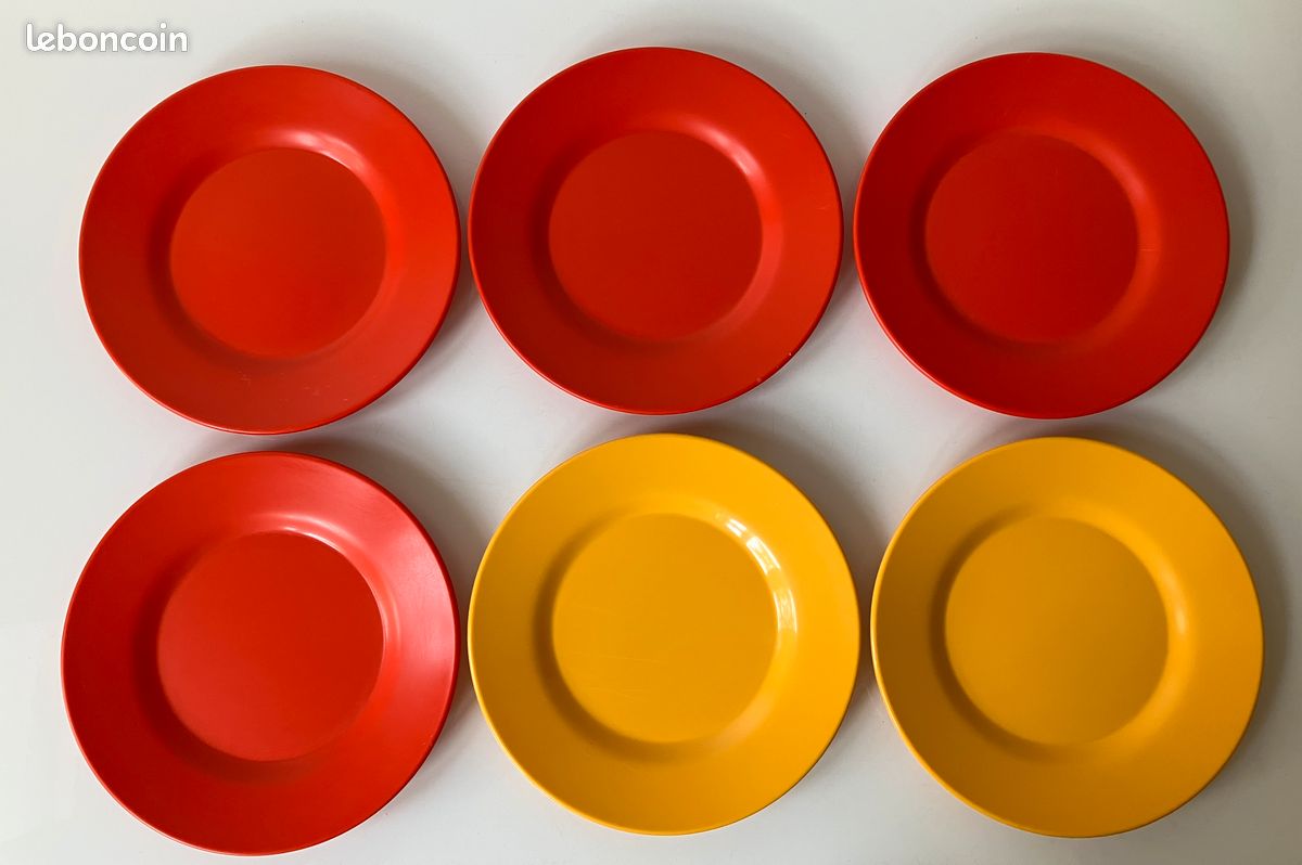 Rare série de 6 petites assiettes Rosti Mepal vintage (image 3)
