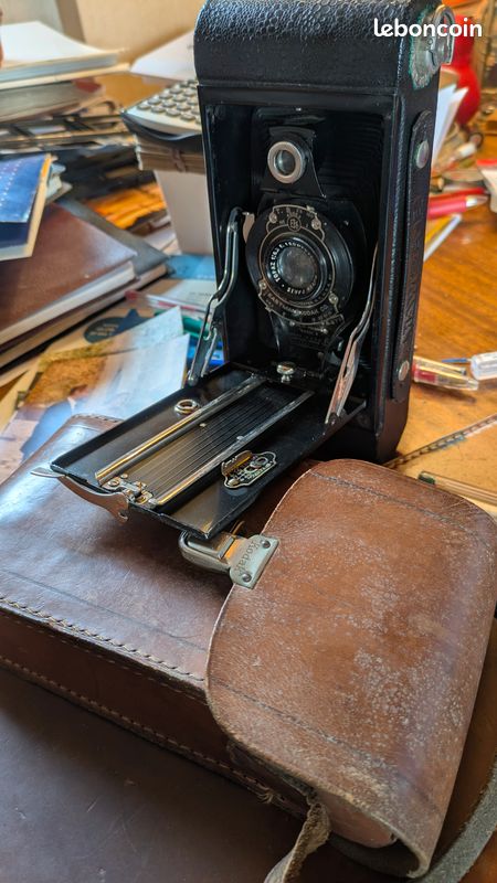 Appareil Photo Ancien Eastman Kodak N°2A Folding Model B Hawk-eye Avec étui Topaz Boyer