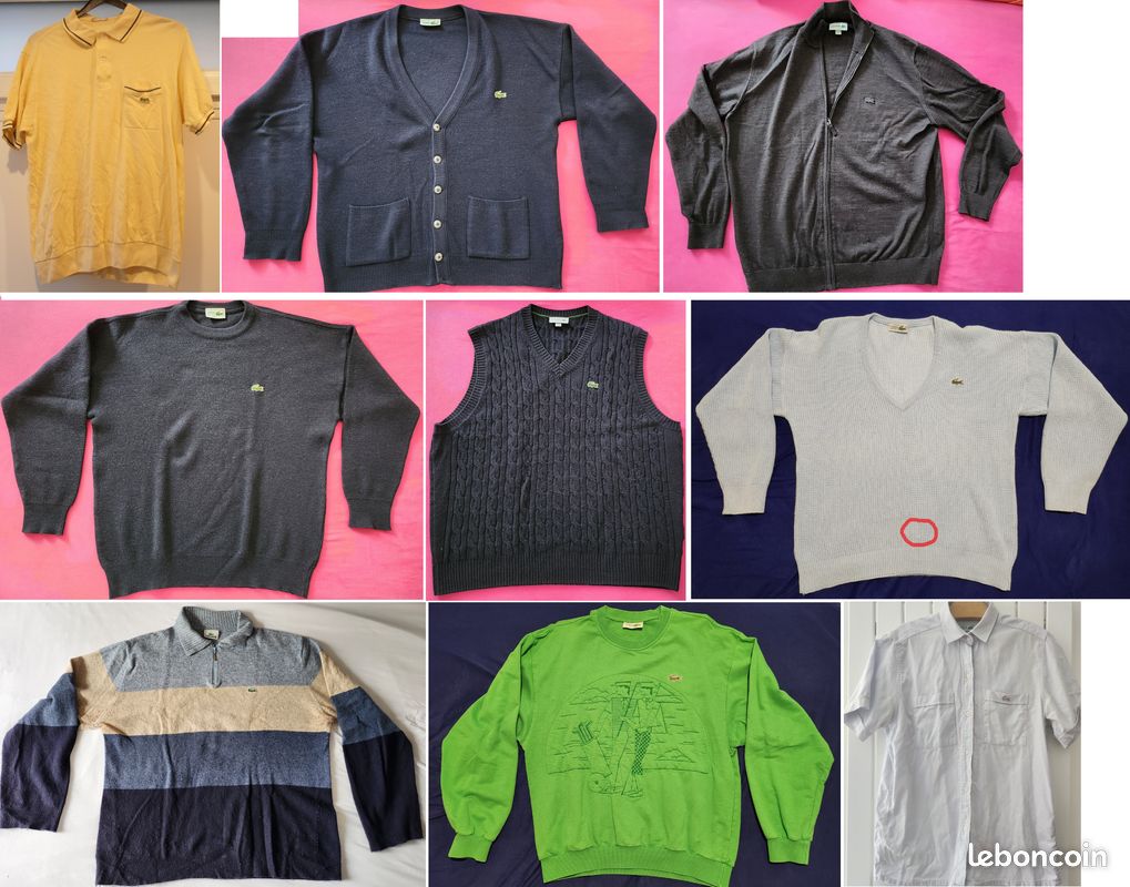 Vêtements Lacoste authentique vintage occasion homme et femme (image 1)