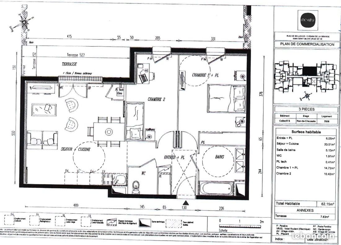 Appartement 3 pièces 62 m² · à Saint-Gilles-Croix-de-Vie · 62 m² · 775 €/mois