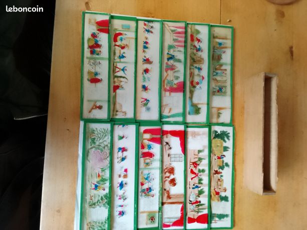 8 Plaques De Verre Pour Lanterne Magique – Thème Cirque, Collection, Vintage