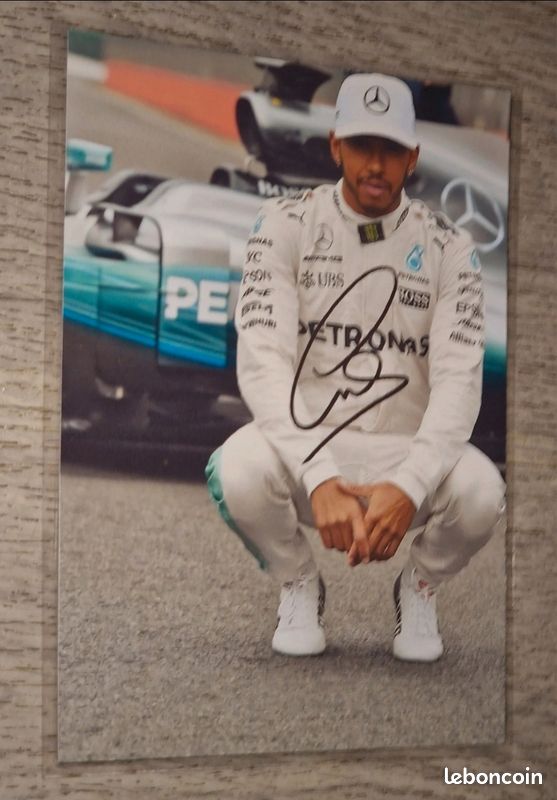 Cadre Lewis Hamilton - Impression Numérique Encadrée Avec Signature Reproduite