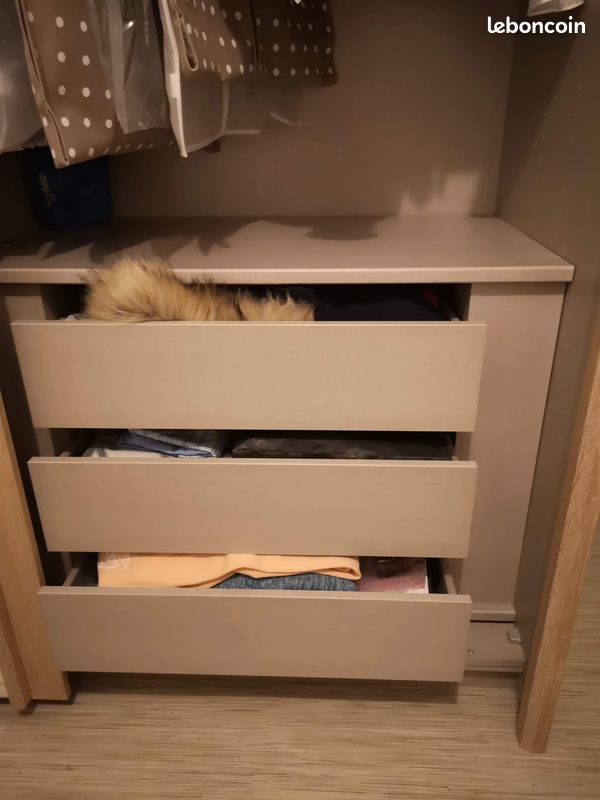 Armoire impériale bois couleur chêne avec penderie (image 2)