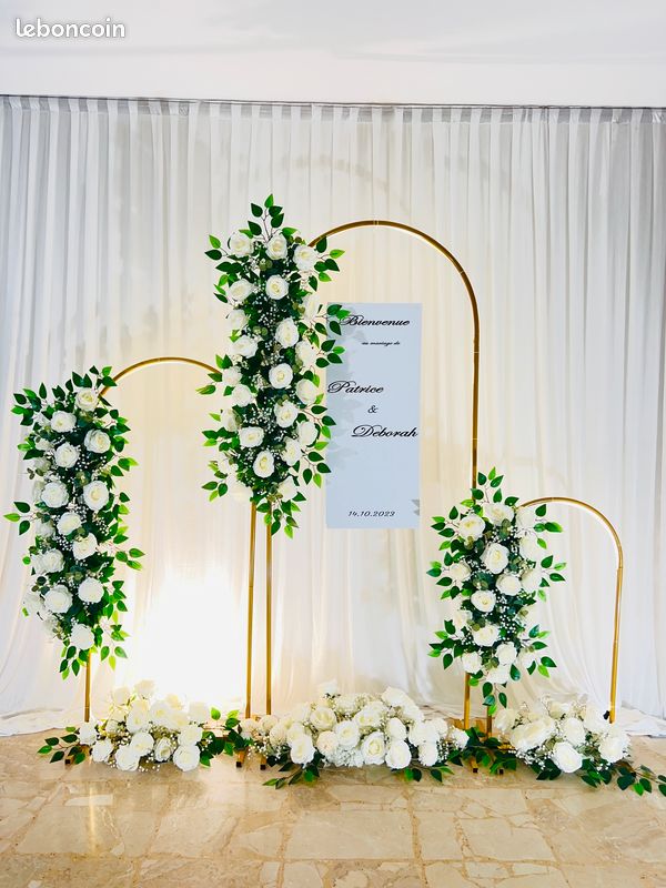 Lot De 3 Arches Métalliques Blanches Pour Cérémonie – Hauteurs 1,2 M à 2 M, Pour Mariage, Anniversaire, Séance Photo
