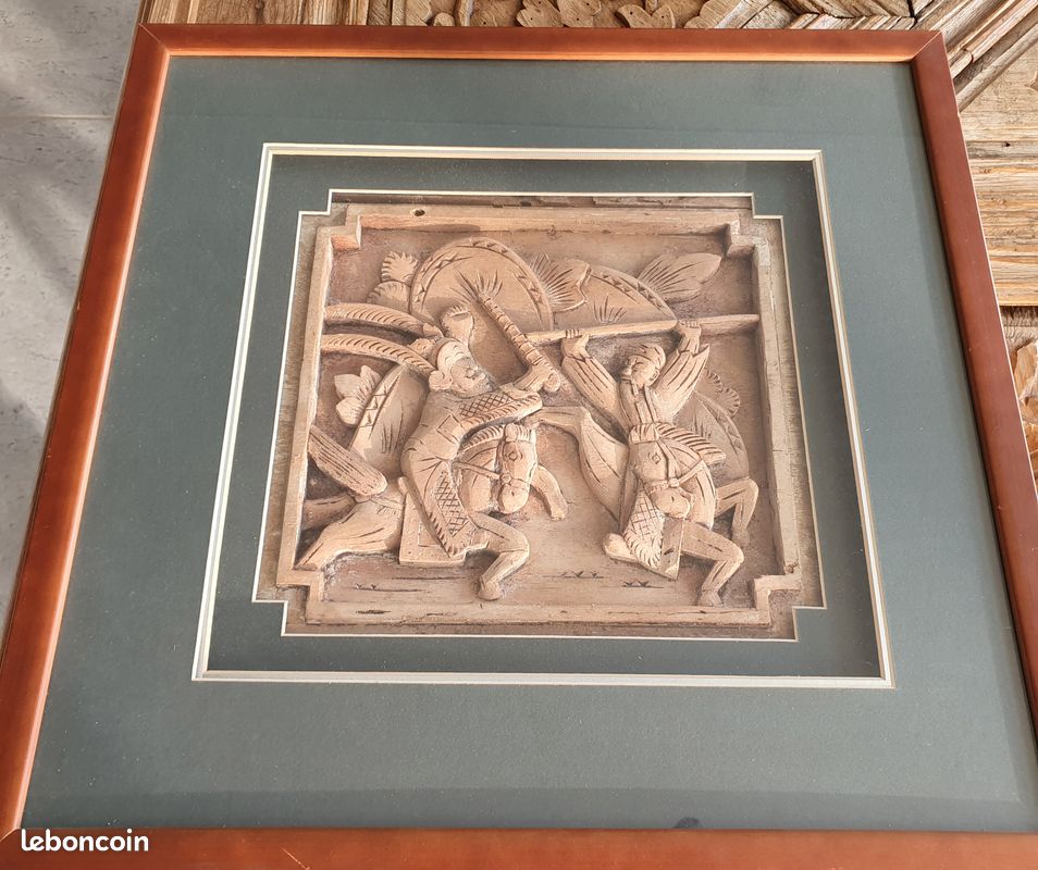Paire de bas-reliefs chinois (image 3)