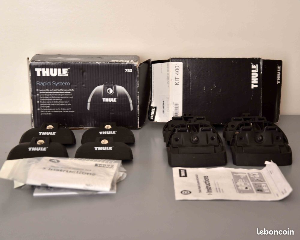 Pieds De Galerie De Toit Thule Aero Foot TH400XT – Modèle Sans Clé (occasion)