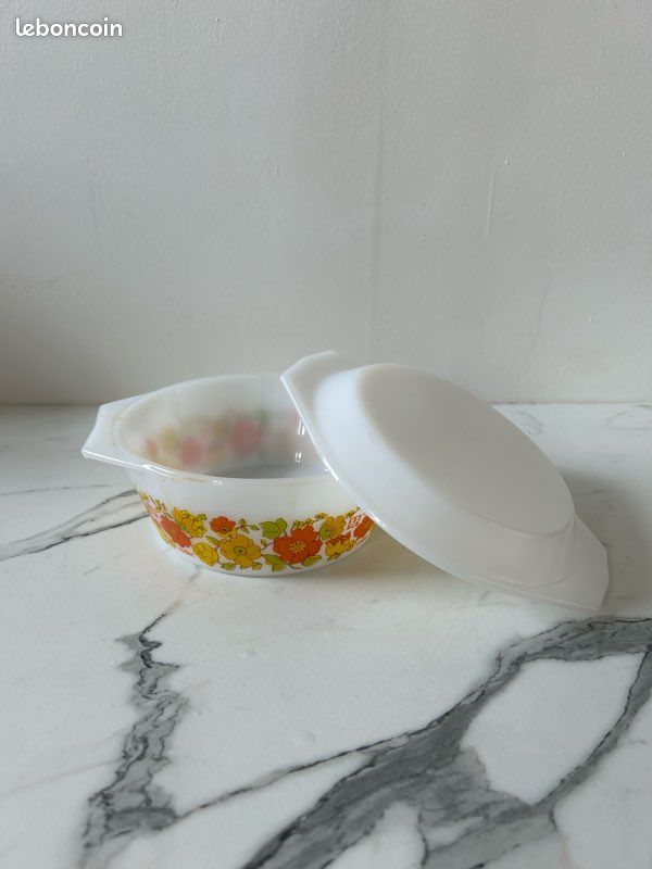 Lot de 2 cocottes CODEC vintage Arcopal Seventies - Arts de la table