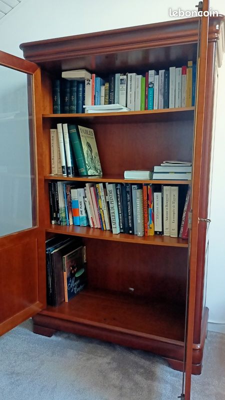 Bibliothèque/vitrine en merisier (image 3)