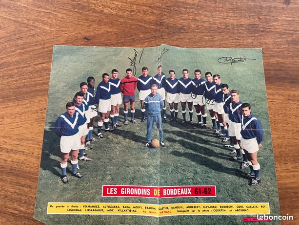 Poster Vintage Original Girondins De Bordeaux – Saison 1968-69, édition Limitée