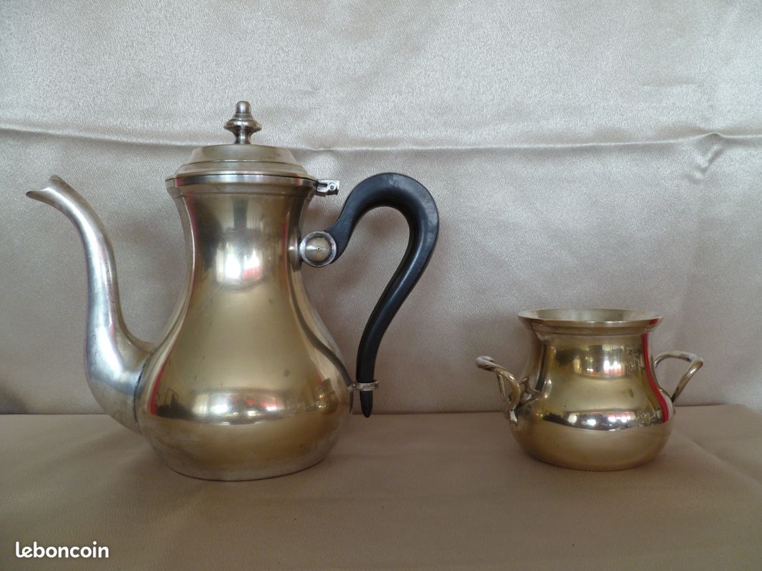 Lot Cafetière/Sucrier Métal Argenté (image 7)