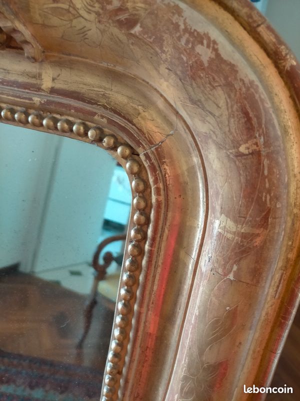 Miroir très ancien bois doré (image 3)