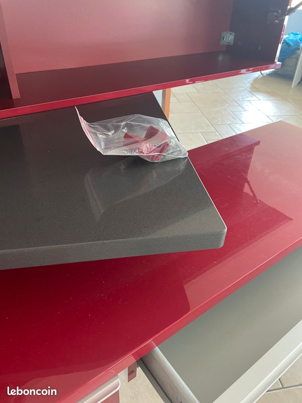 Bureau/console IKEA BESTA BURS rouge + Étagère (image 3)
