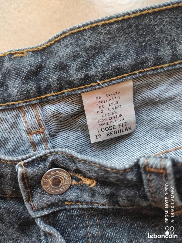 Jean gris Gap Denim loose fit 12 regular (image 3)
