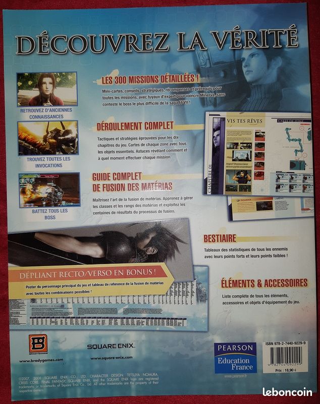 Guide Officiel Final Fantasy VII Crisis Core - Bradygames - En Français - Bon état