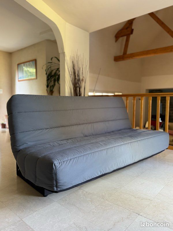 Banquette-lit Clic Clac – 3 Places – Marron – Convertible Avec Rangement – Neuve
