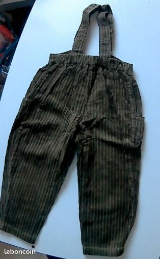 Pantalon velours côtelé avec bretelles 4 ans (image 2)