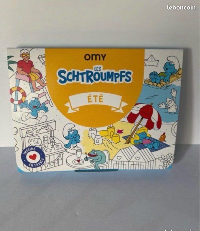 Coloriage Omy neuf les schtroumpfs été Crayon bicolore 5 autocollants Dessin 51 cm x 37 cm (image 1)