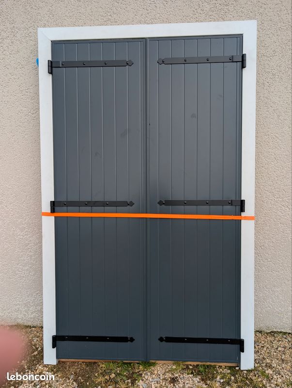 Grand volet en aluminium isolé 130x225x6 CM gris (image 9)