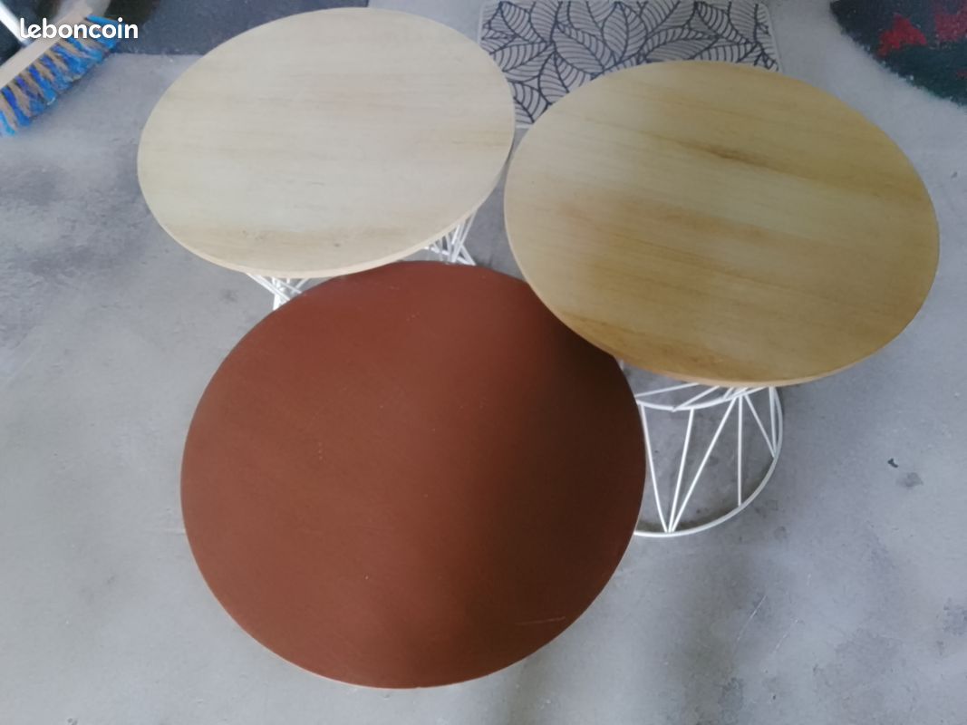 Lot de 2 tables basses rangement + 1 table panier offert (image 1)