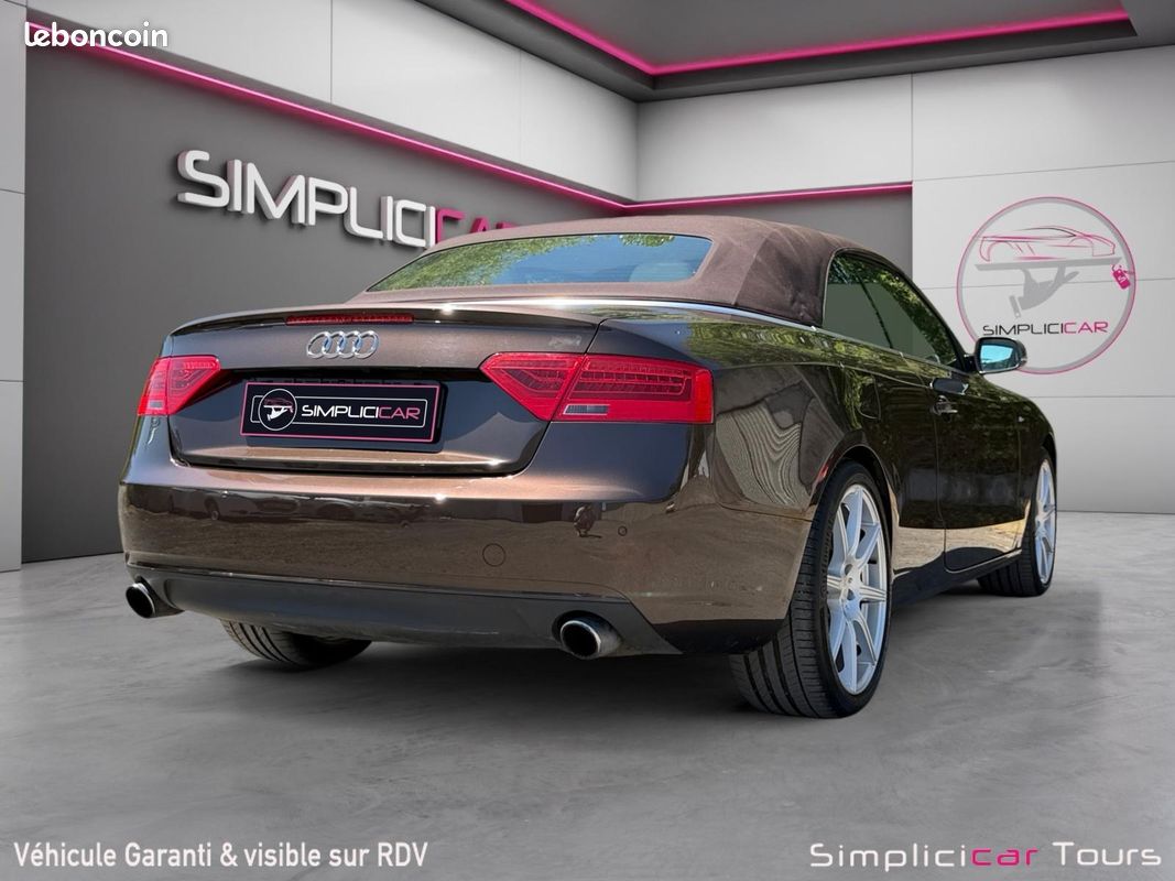 AUDI A5 FACELIFT CABRIOLET 2.0 TFSI 211 S LINE MULTITRONIC 211Ch CONFIGURATION RARE SONO B&O SIEGES CHAUFFANTS CLIM AUTO BI ZONE TELEPHONE AUDIO BT Garantie 12 mois (image 3)