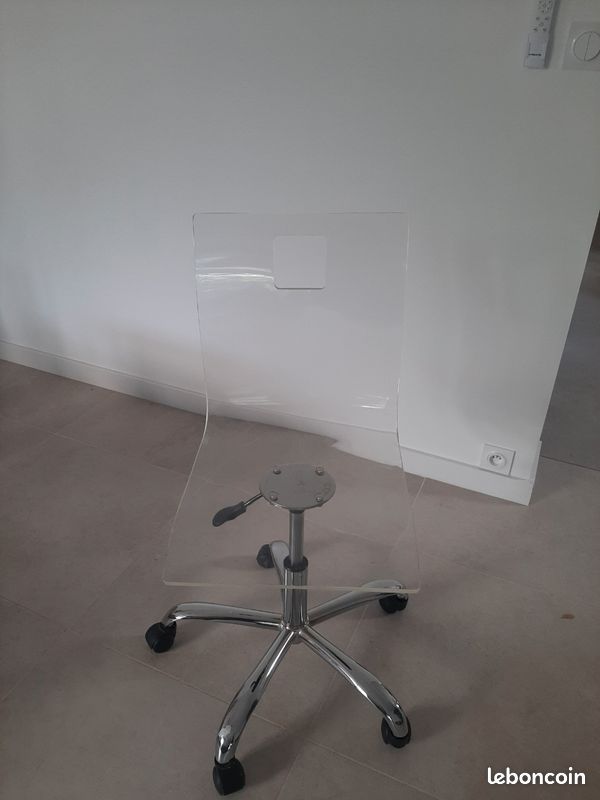 Chaise bureau transparente roulette (image 1)