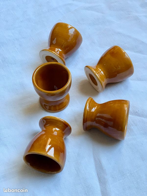 Lot de 5 coquetiers en Grés émaillés (image 1)