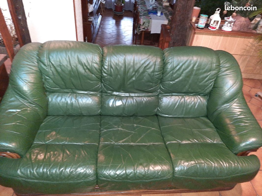 Canapé et fauteuil en cuir (image 1)