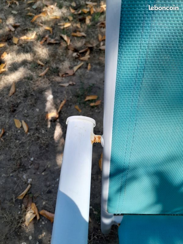 Lot de 10 chaises de jardin blanche et turquoise (image 3)