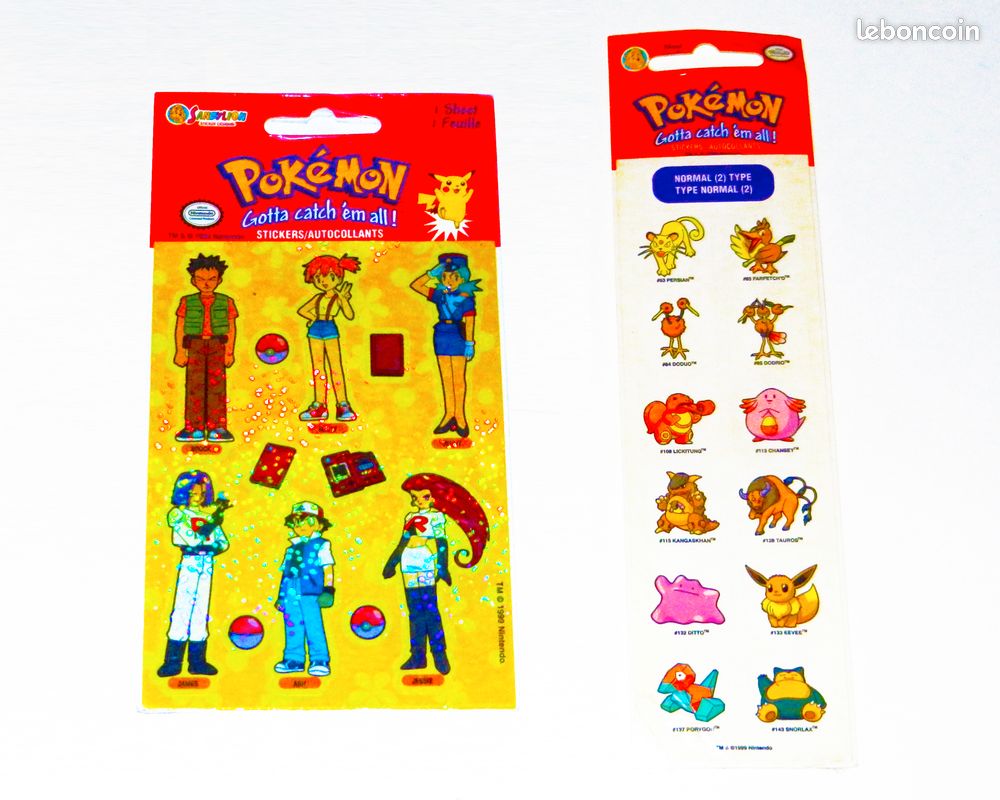 NEUF POKEMON 24 Stickers 2 Planches NEUVES de 12 Autocollants vignettes personnage décoration stiker (image 1)