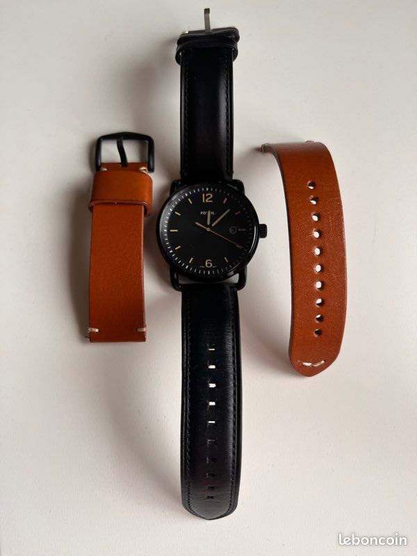 Montre Fossil Homme Bracelet noir + bracelet marron (image 1)