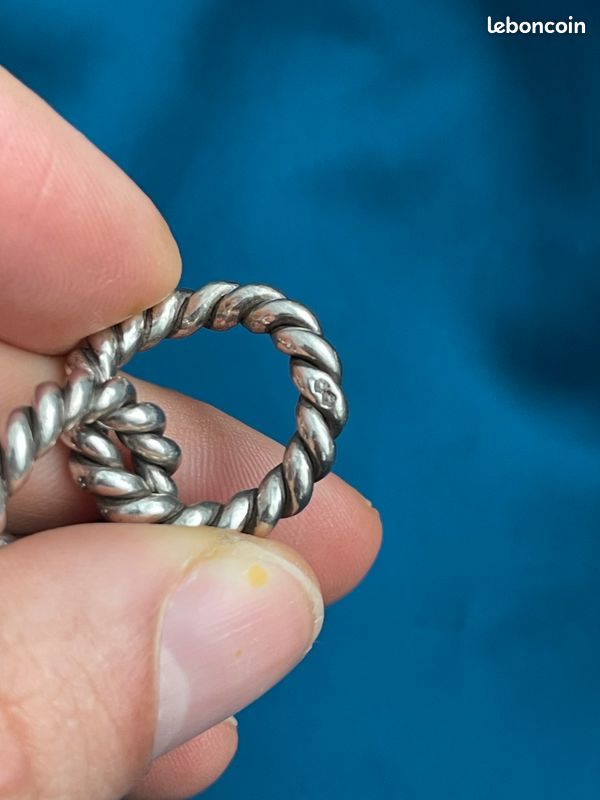 Bracelet Ancien En Argent à Mailles Rondes - Longueur 17,8 Cm - Style Vintage