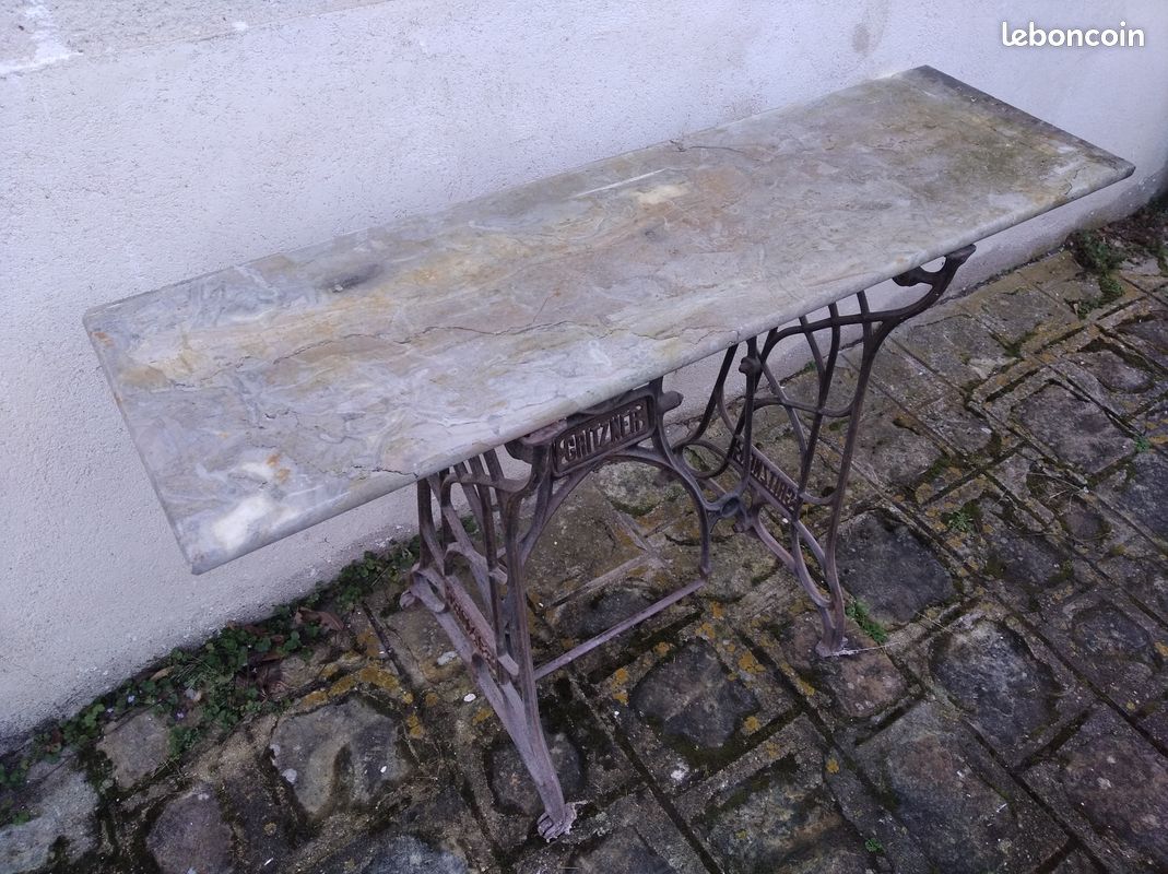 Ancien support en fer forgé Gritzner pour création meuble console ou table (image 2)