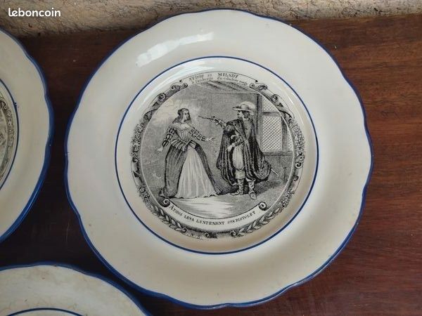 5 assiettes parlantes Mousquetaires HB de Choisy le roi (image 5)