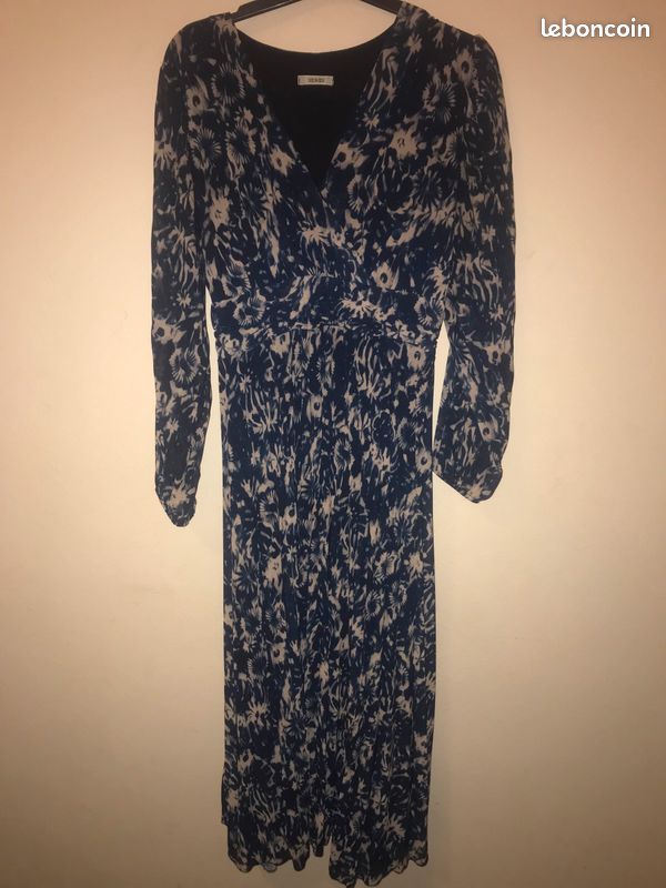 Robe longue imprimé bleu Lison (image 2)